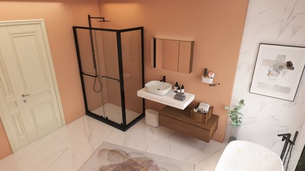 大户型卫生间设计，教你如何用粉橙色让空间颜值爆表