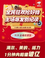 独家产品成交额10小时超前10日总和 京东11.11成家电年度“强心针”