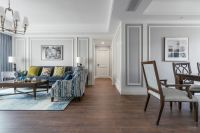 152平四居室，美式风格设计，浅色系搭配，完工后的效果很不错