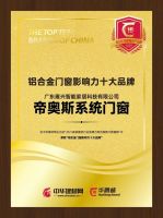 蝉联多届！帝奥斯系统门窗再次荣获铝合金门窗十大品牌