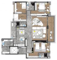 208㎡现代台式，花百万打造的简约四居，晒晒现场照