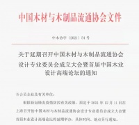 木材与木制品流通协会设计专委会成立大会暨首届木业设计高端论坛延期举办