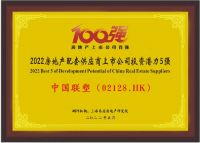 中国联塑荣膺“2022房地产配套供应链上市公司投资潜力五强”