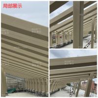 木纹漆施工案例|上海市浦东新区中建八局廊架木纹漆效果展示