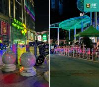 绿霸发光防撞球柱|深圳龙华华润万家百货超市
