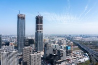 由Gensler设计，上海在建最高双子塔 张江“科学之门”完成结构封顶