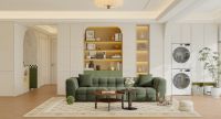 全友家居案例丨136㎡奶油中古风，复古绿也太优雅了