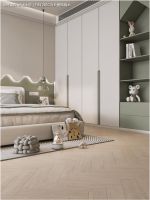 浅色人字拼木纹砖，是温柔感的良配