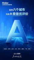 质量协会抽查八个城市，海尔服务均获A级最优评价