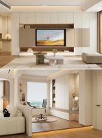 全友家居设计丨108㎡现代奶油风，小吧台让家超惬意！