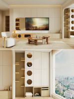 全友家居丨122㎡原木奶油风，实现人宠共居，温暖治愈