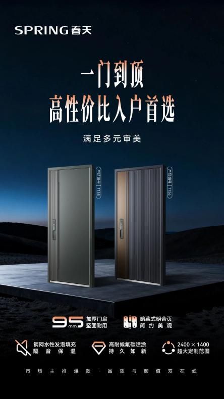 高层入户门怎么选？春天安全门兼顾密闭、隔音、抗风压多重需求