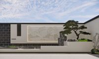 国达陶瓷「财聚福来」壁画：立体有韵，焕新别墅外墙新美学