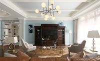 成都联排别墅美式装修效果图 家居自由随意、简洁怀旧、实用舒适
