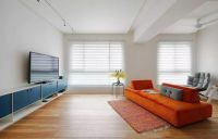 在简约风中加温馨木质和复古红砖,打造时尚的小户型