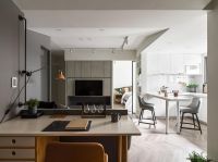 成都小公寓装修效果图 很有质感,色彩很平和漂亮,墨绿色忒出彩