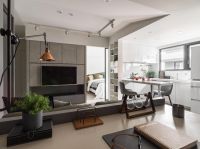 成都小公寓装修效果图 很有质感,色彩很平和漂亮,墨绿色忒出彩