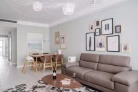 130平的北欧风三居室装修实例,粉红搭配高级灰温暖又惬意!