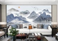 泥博士新中式轻奢背景墙 一卷书、一壶茶，慢慢品味岁月悠长